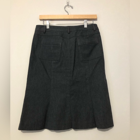 Theory Gray Double-Breasted 2 Piece Jacket Skirt Suit Set Women’s Small Skirt 4 - Picture 11 of 15